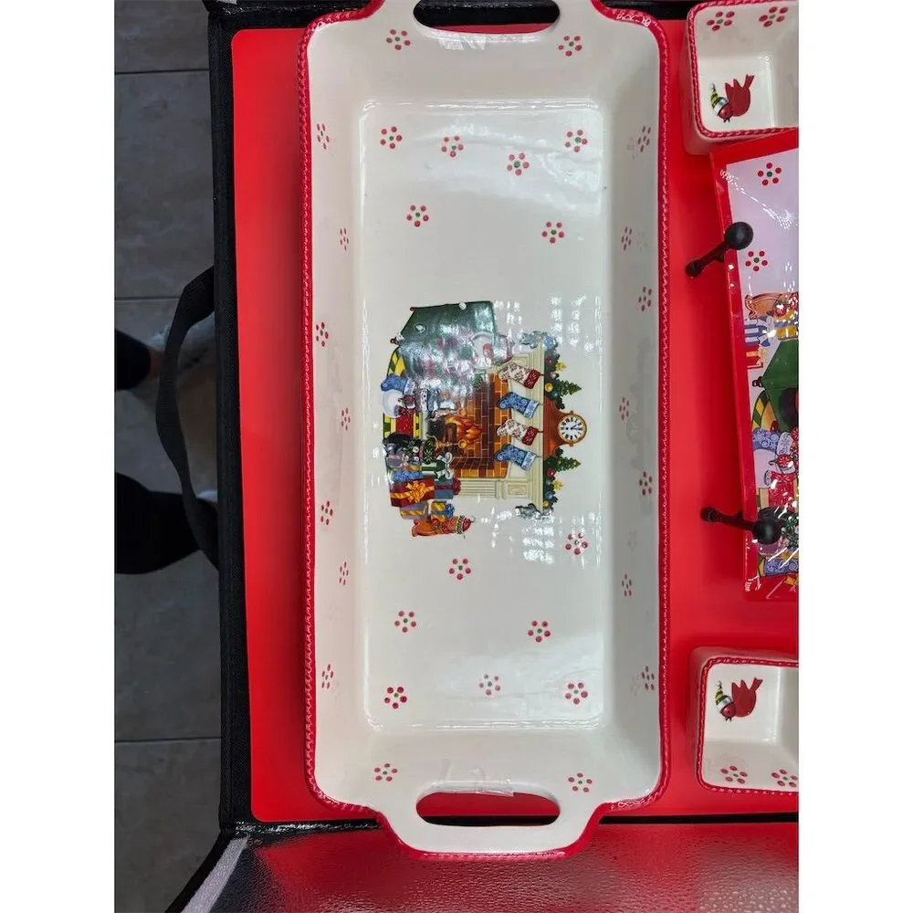 Temptations Holiday‎ Stoneware  6 pieces Christmas Festive Multicolor oven safe